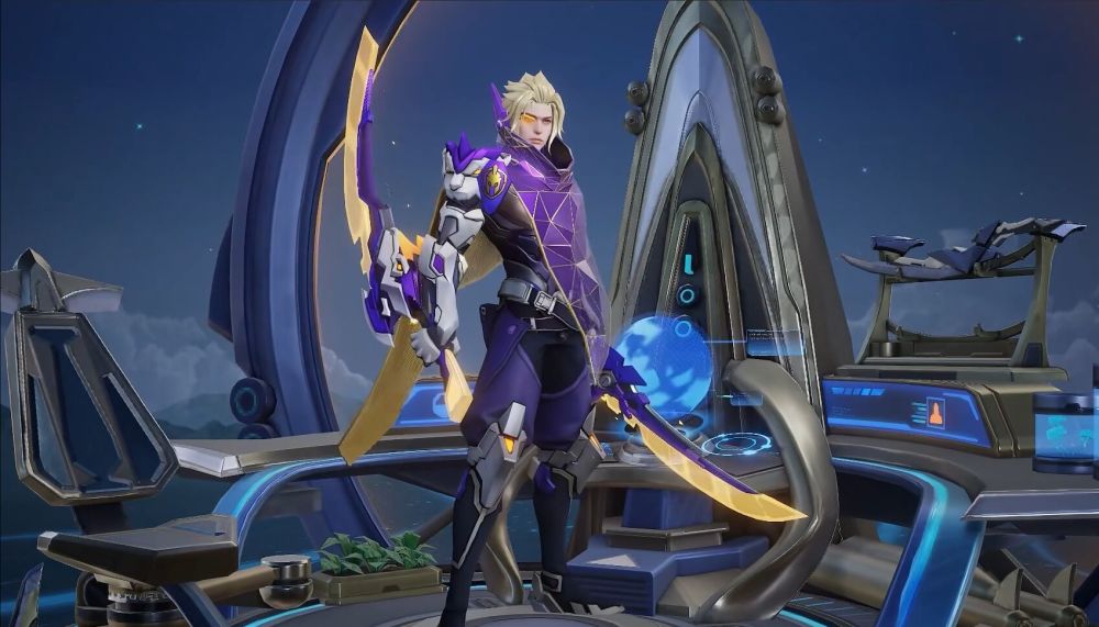 澜-赏金猎人的星元皮肤上线,南京hero的战队星元,紫金配色十分炫酷