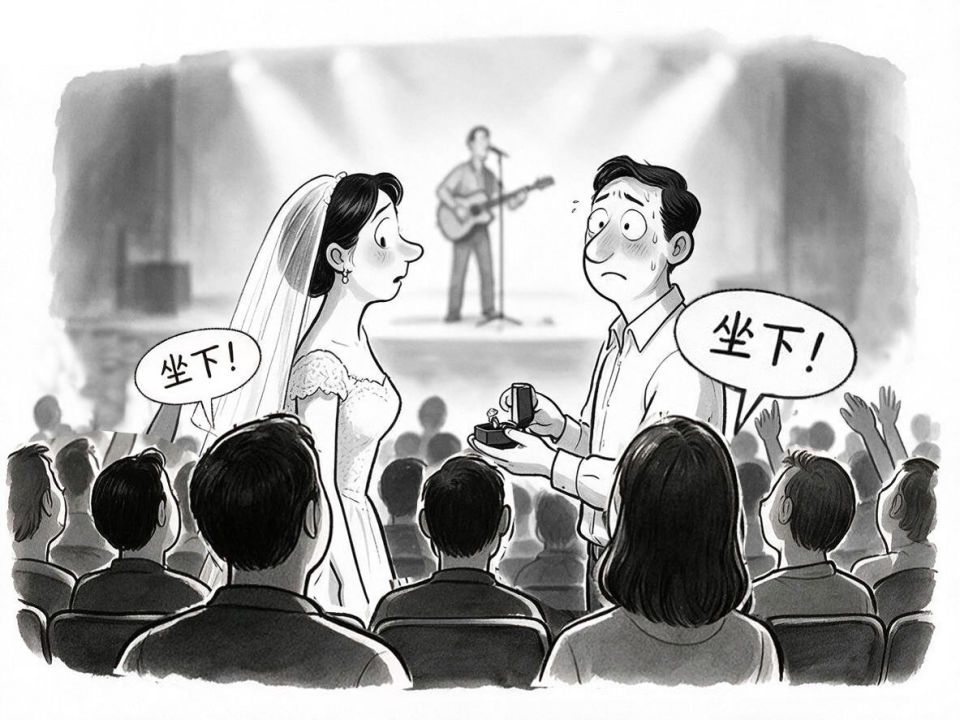 当“坐下”成为唯一声音：鸟巢求婚里的事实、情绪与议程设置