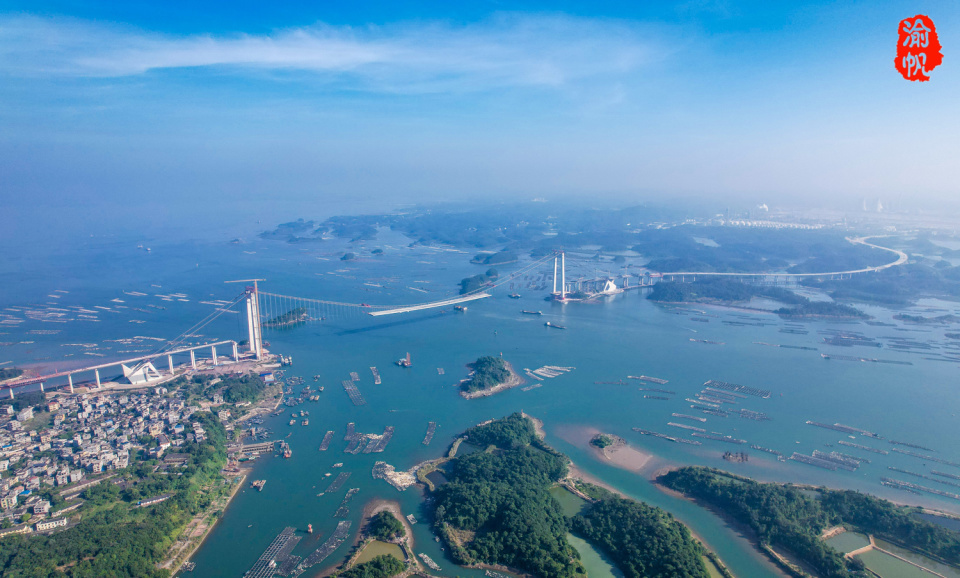 龍門群島之間正在修建一座跨海大橋——龍門大橋,是廣西首座千米線