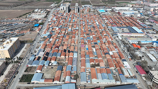 林西镇非成套住房改造综合整治项目施工片区航拍图走进位于林西县北部