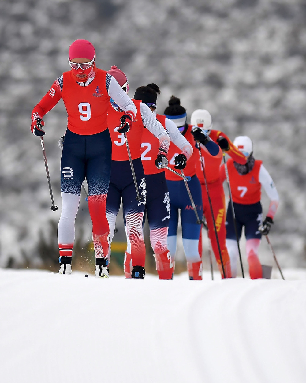 越野滑雪——公开组女子30公里集体出发赛况