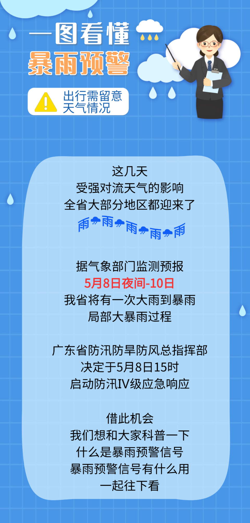 广东启动今年首次防汛Ⅳ级应急响应!这份"说明书"让您秒懂暴雨预警!
