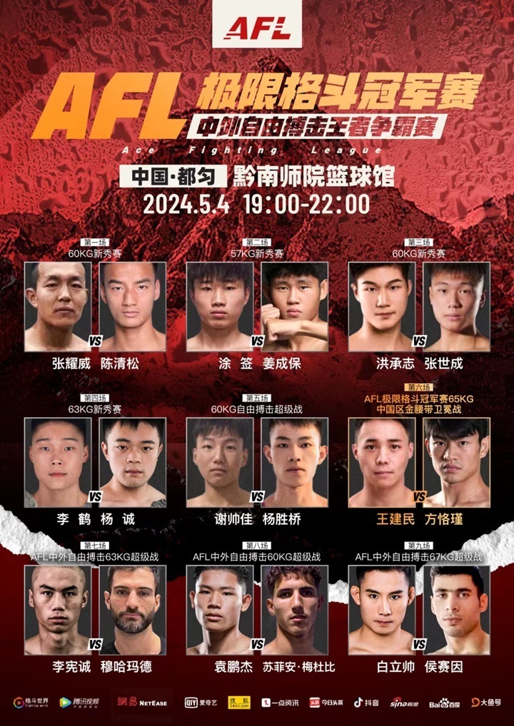 中外拳王齐聚都匀afl极限格斗冠军赛2024中外搏击王者争霸赛开战