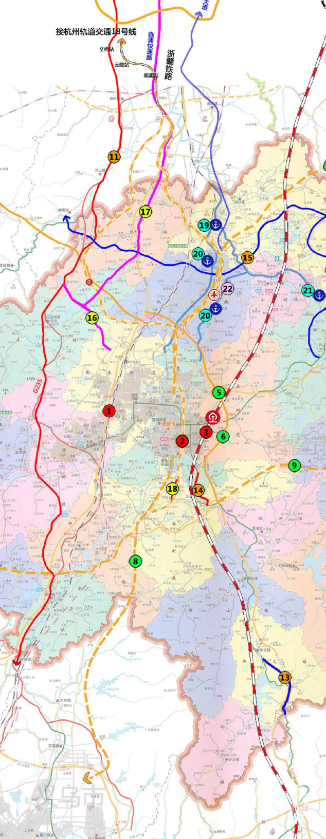 南至诸暨王家井,全长60公里,时速160公里,与杭州地铁四期18号线规划相