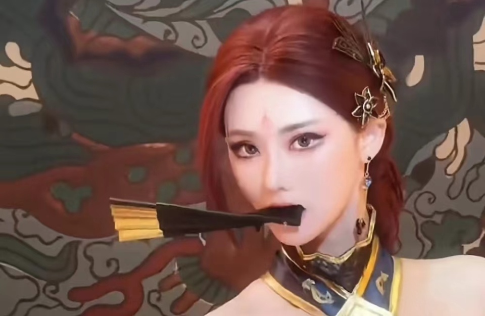 斗破苍穹:雅妃cos来了,口叼折扇,黑丝大长腿魅惑力拉满,太美