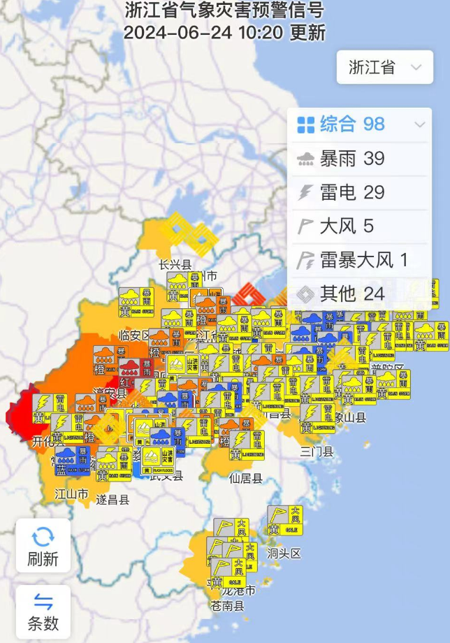 浙江局地特大暴雨