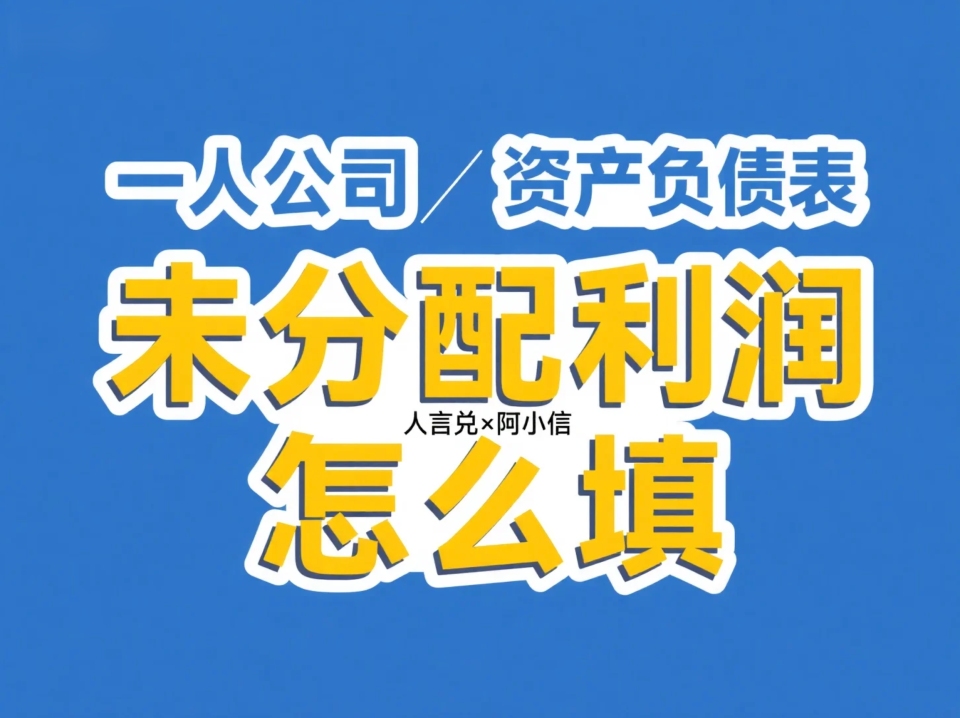 一人公司报税指南：资产负债表「未分配利润」怎么填？季报和年报通用的计算方法