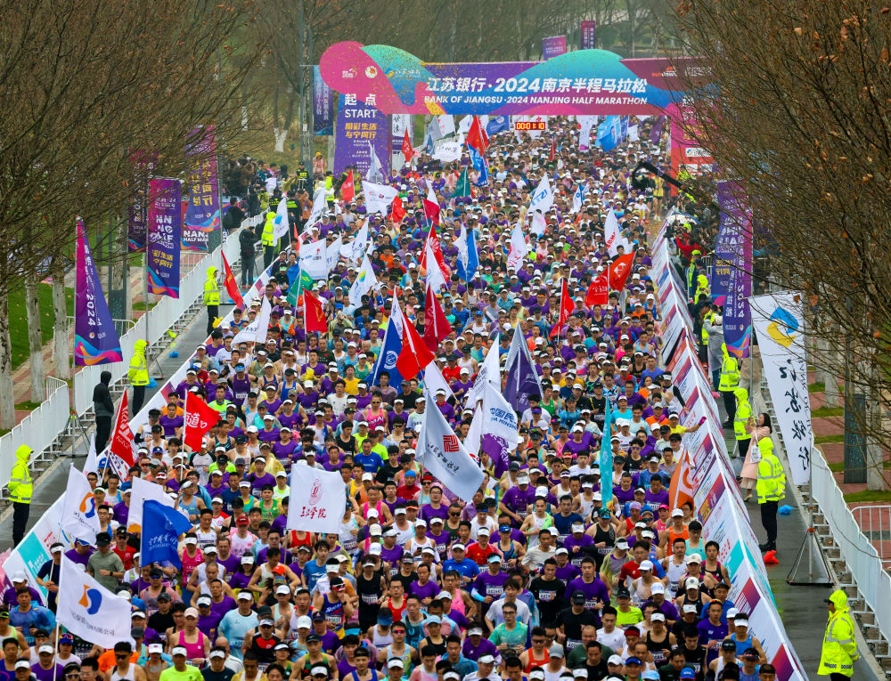 江苏银行·2024南京半程马拉松鸣枪开跑!_腾讯新闻