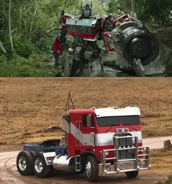 电影中,擎天柱以freightlinerflt平头卡车为车体原型,而并非此前系列