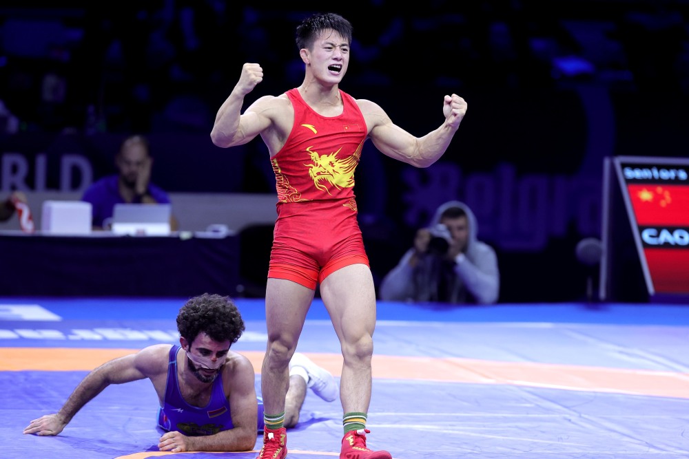 摔跤——世锦赛:曹利国获男子古典式摔跤60公斤级季军