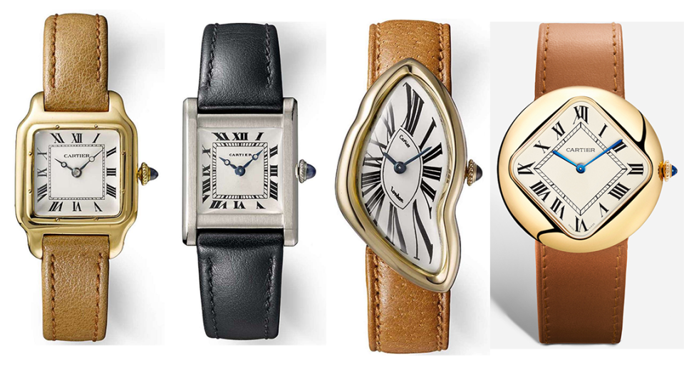 卡地亚推出的奠定行业地位的santos,tank,tortue等一系列造型不同寻常