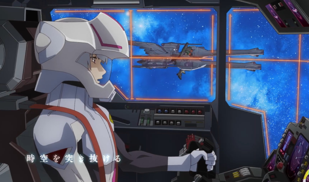 高达seed剧场版最终战部分战斗画面:帅气十足的拂晓和命运高达二式