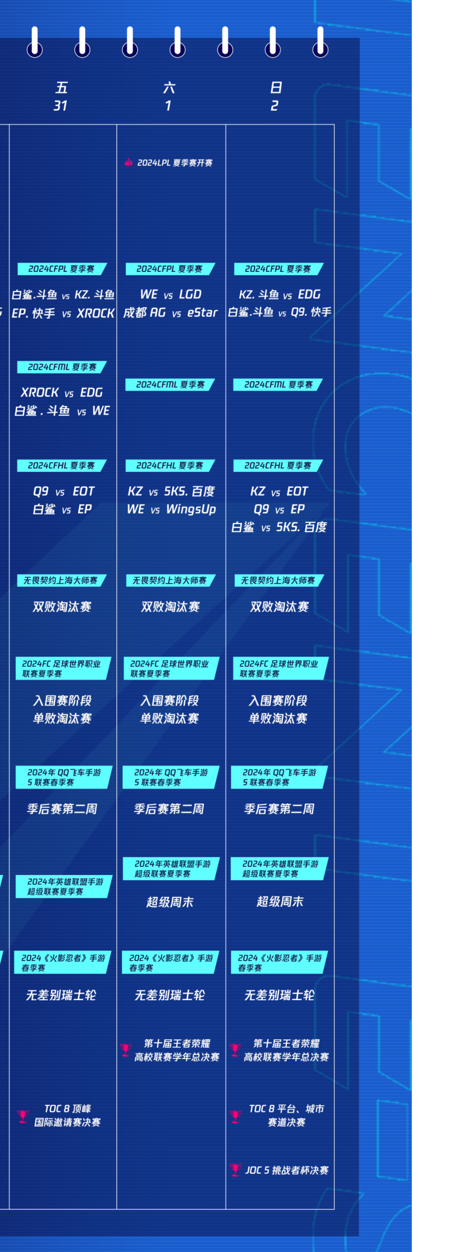 电竞周热点丨2024lpl夏季赛常规赛抽签分组结果出炉;无畏契约上海大师