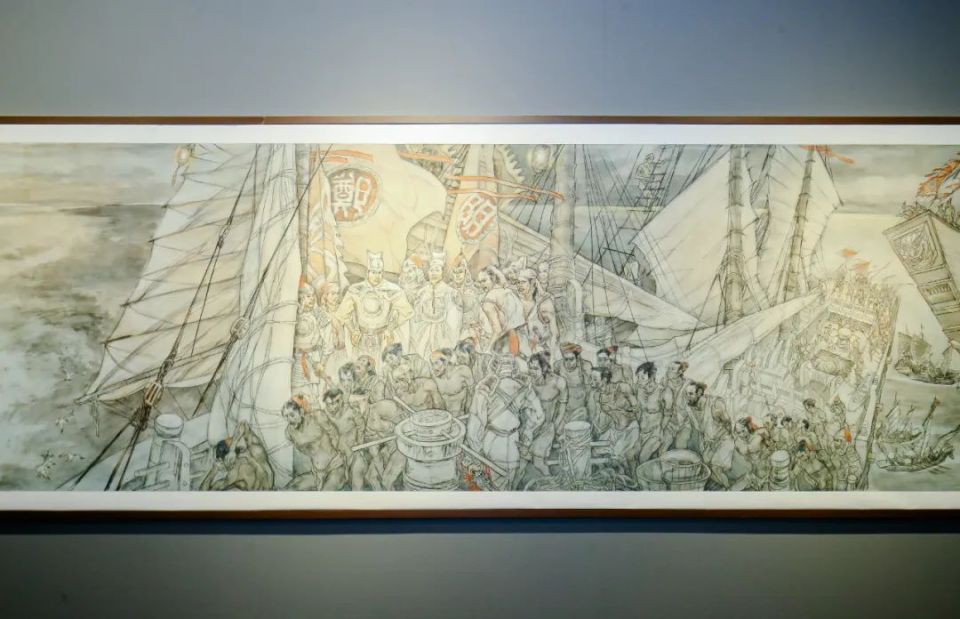 钟开天《郑和下西洋》500米长卷北京首展,打开600年"侨蕴"华章