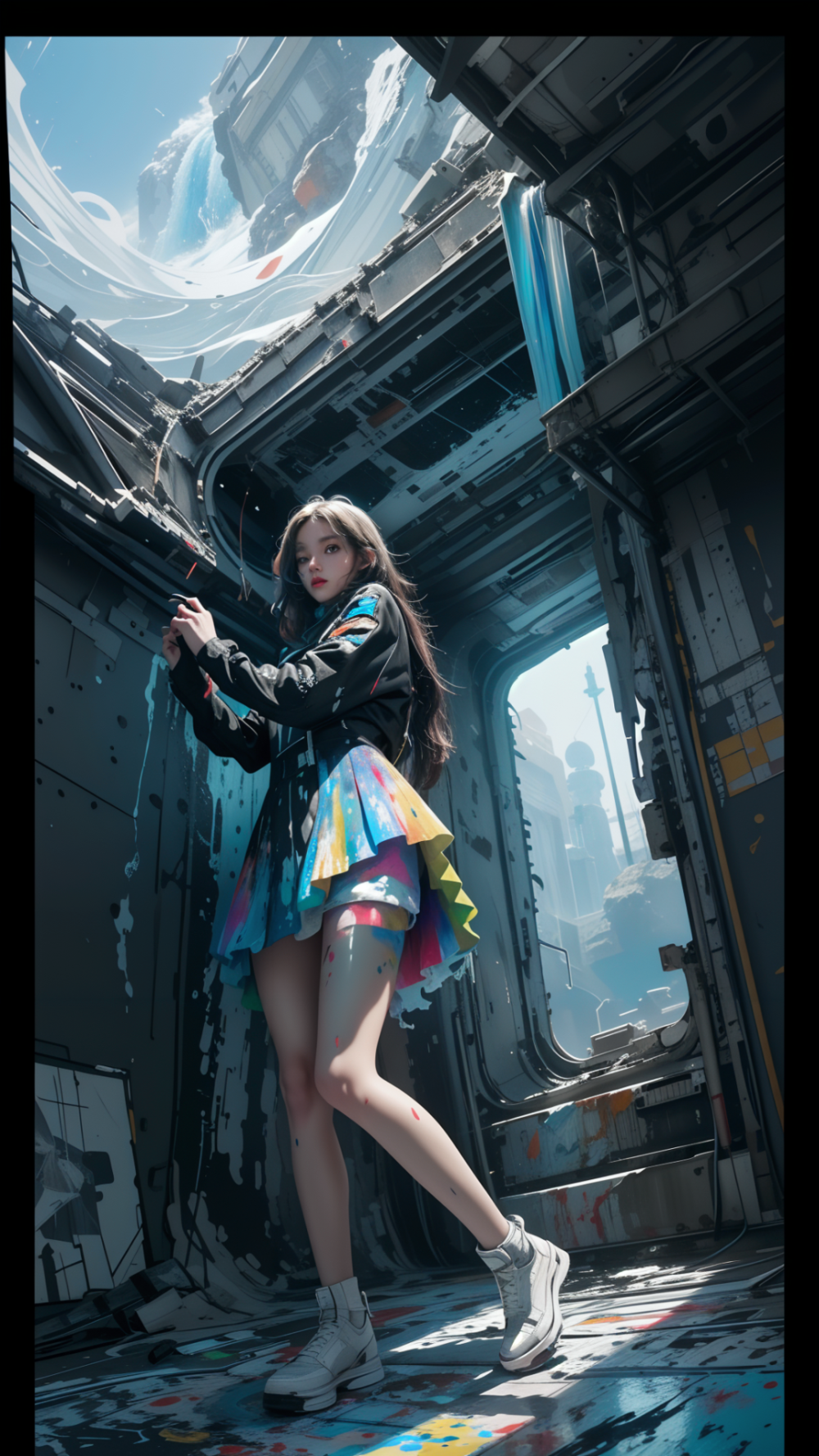 每日ai绘画|史前文明,废墟美女(2k壁纸级)