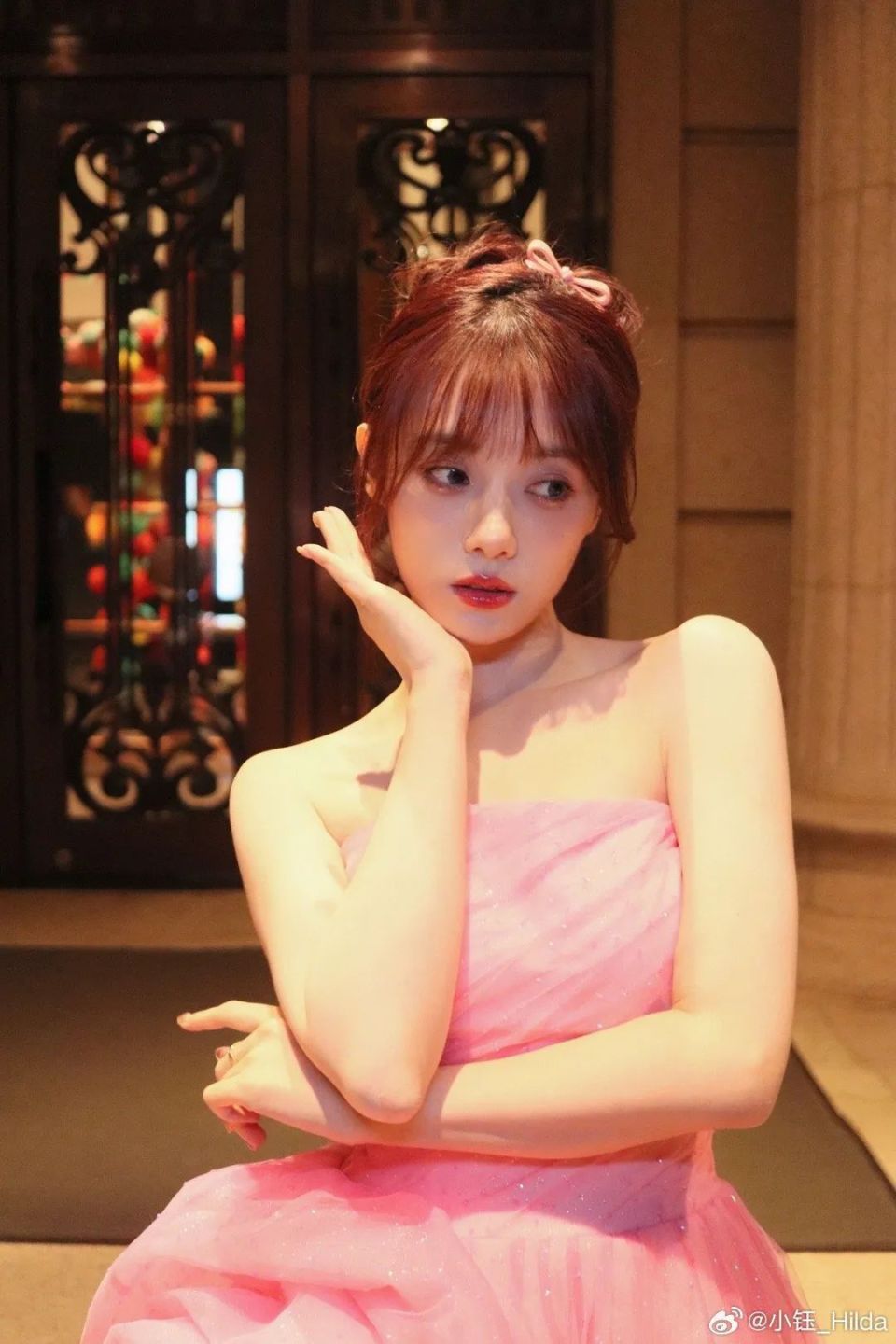 lpl老婆小钰粉色套装精致得像芭比娃娃