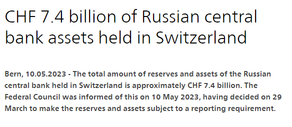 瑞士政府：俄罗斯央行有近74亿瑞郎资产位于瑞士，已无法动用到底是什么意思-313啦实用网