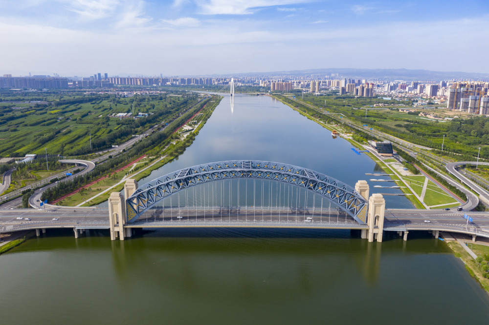 新华社记者 杨晨光 摄位于山西省运城市芮城县的黄河大禹渡景色(2023