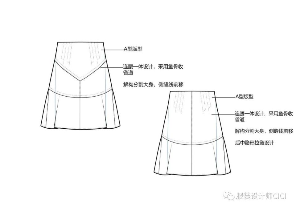 35款半身裙款式图(正反面)案例