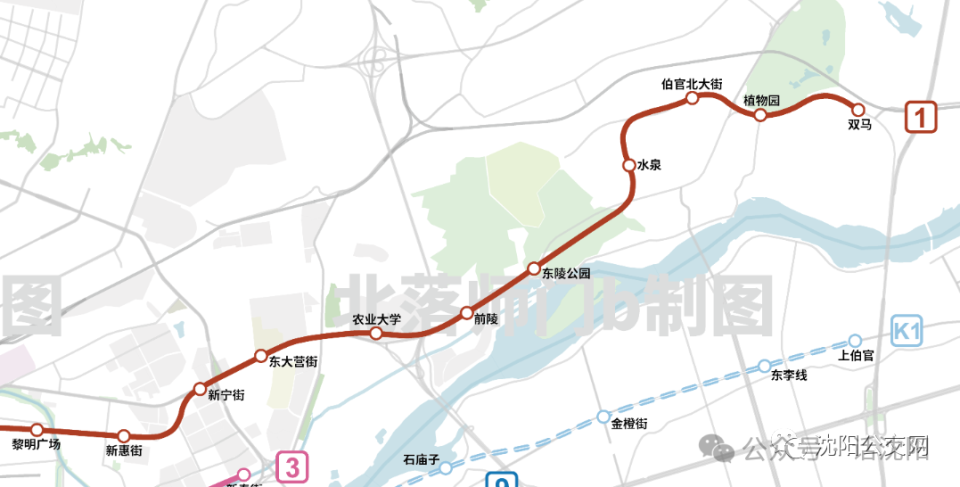 沈阳地铁1号线东延线工程,西起既有一号线黎明广场站站后区间,东至