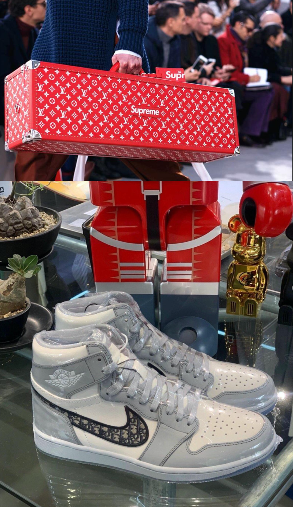 比如洗劫钱包的lv x supreme,dior x air jorden 等一系列爆款联名