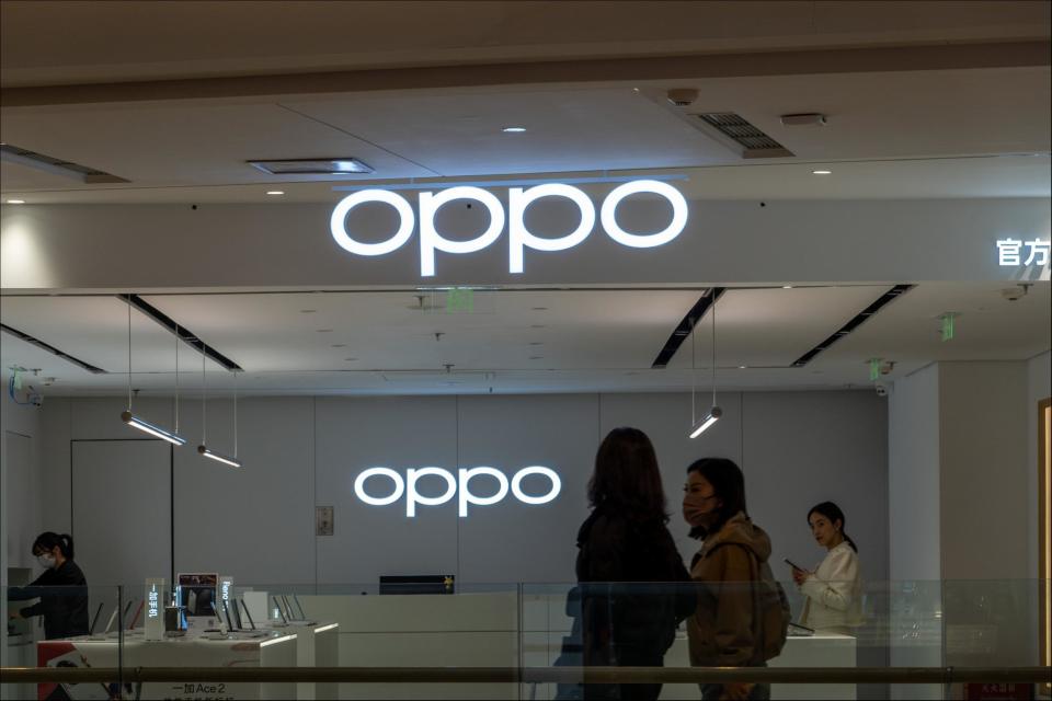 oppo专卖店门头效果图图片