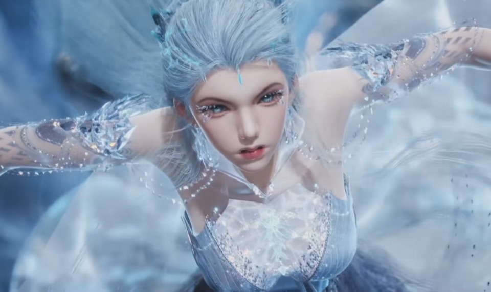 斗罗冰天雪女登场,独特的背部深v设计,冰晶抹胸尽显冰清玉洁