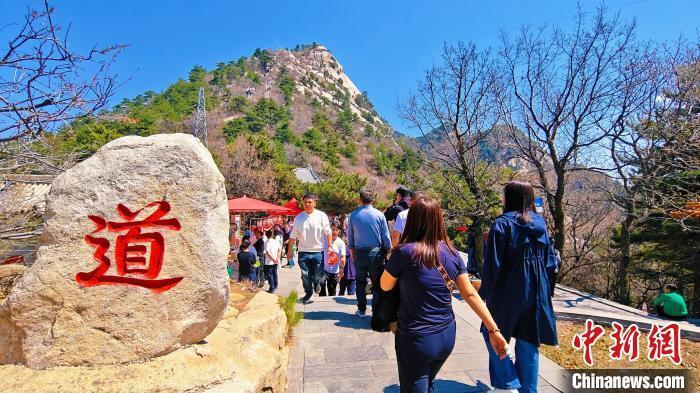 八方游客北武当山踏青出游 体验道教文化