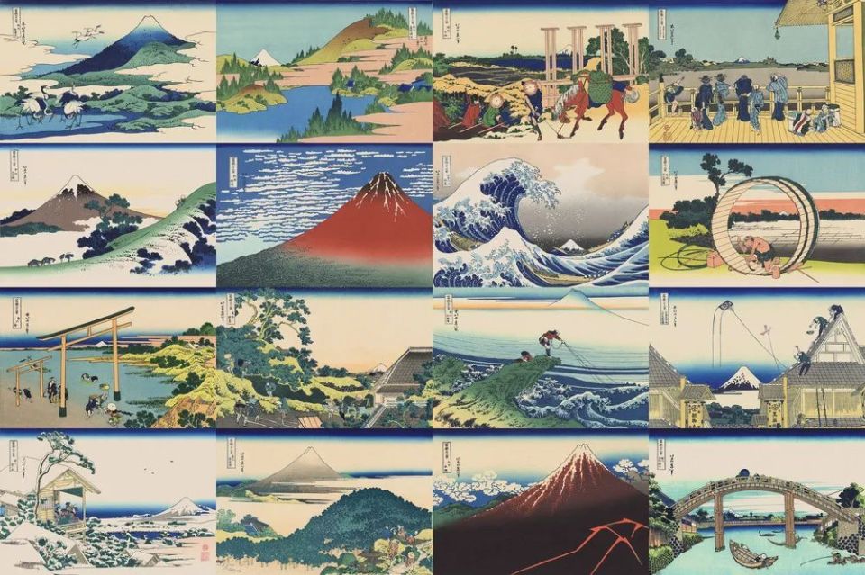 《富岳三十六景》虽然画的是风景,但画中却不止有风景,《神奈川冲浪里