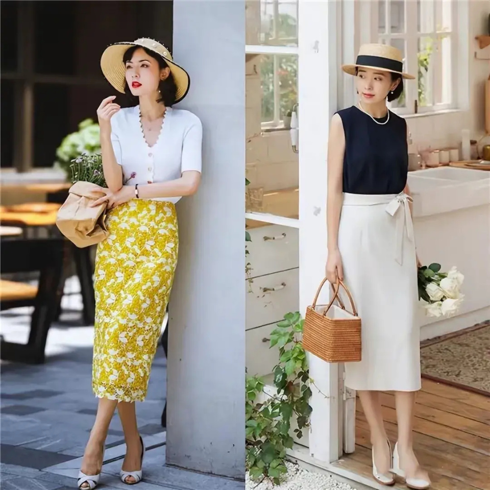 这才是中年女人该有的打扮:衣不花哨,裙过膝,既高级优雅又得体