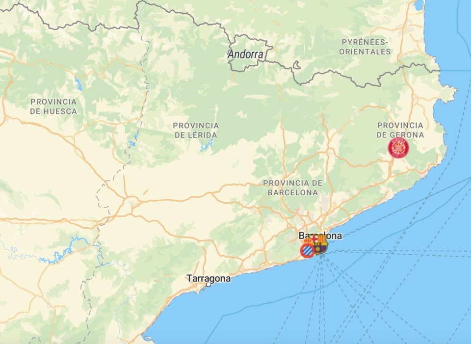 西甲新赛季20队地理分布:马德里5队加泰3队,两队坐落海岛