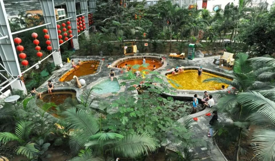 天然温泉,南国风光长春御龙温泉度假村营造亚热带雨林气候及风光山石