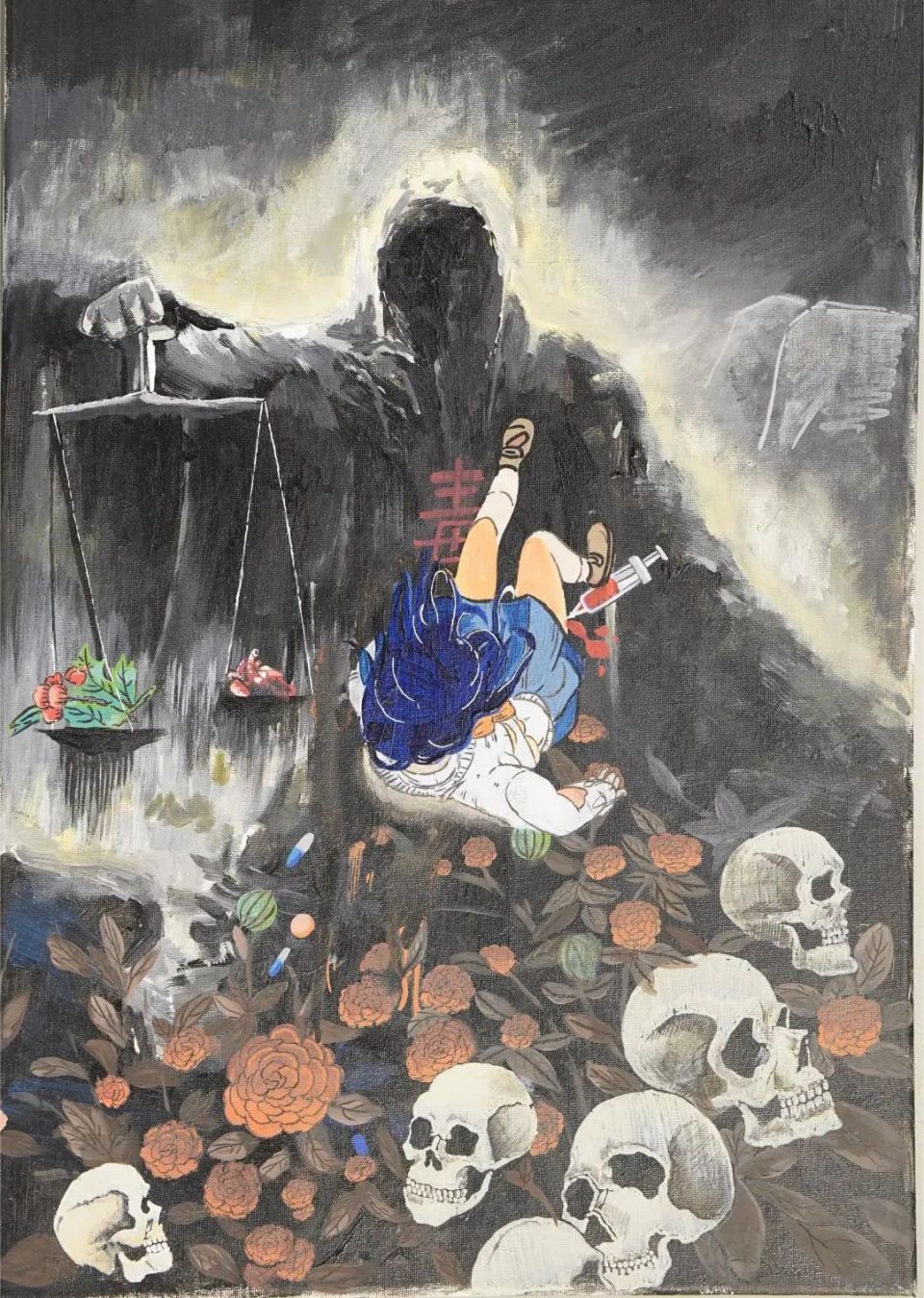 来看孩子们的禁毒主题创意画作