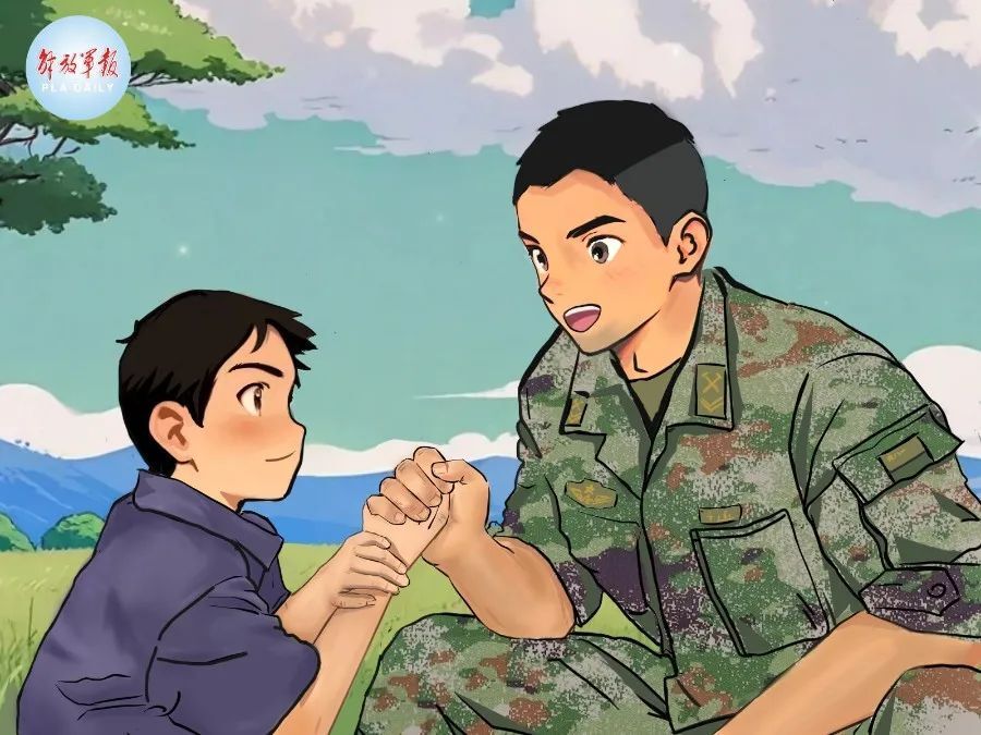 漫画 | 小小萌娃进军营:想你,更想成为你