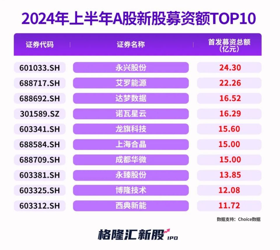 今年上半年A股最靚新股首日漲超752%！IPO募資額大幅縮水