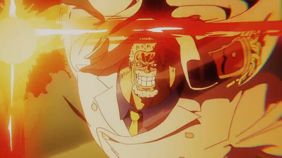 而在军舰即将抵达蜂巢岛的时候,卡普也展示了他强悍的实力,他先是"