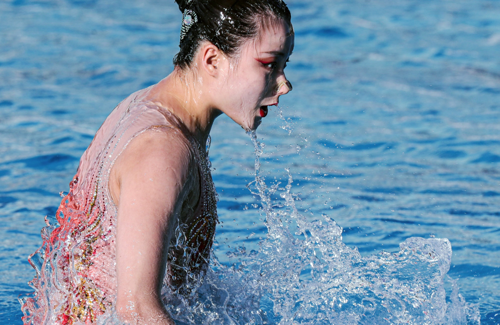 (体育)花样游泳——世界杯埃及站:戴诗意获女子单人技术自选第八名
