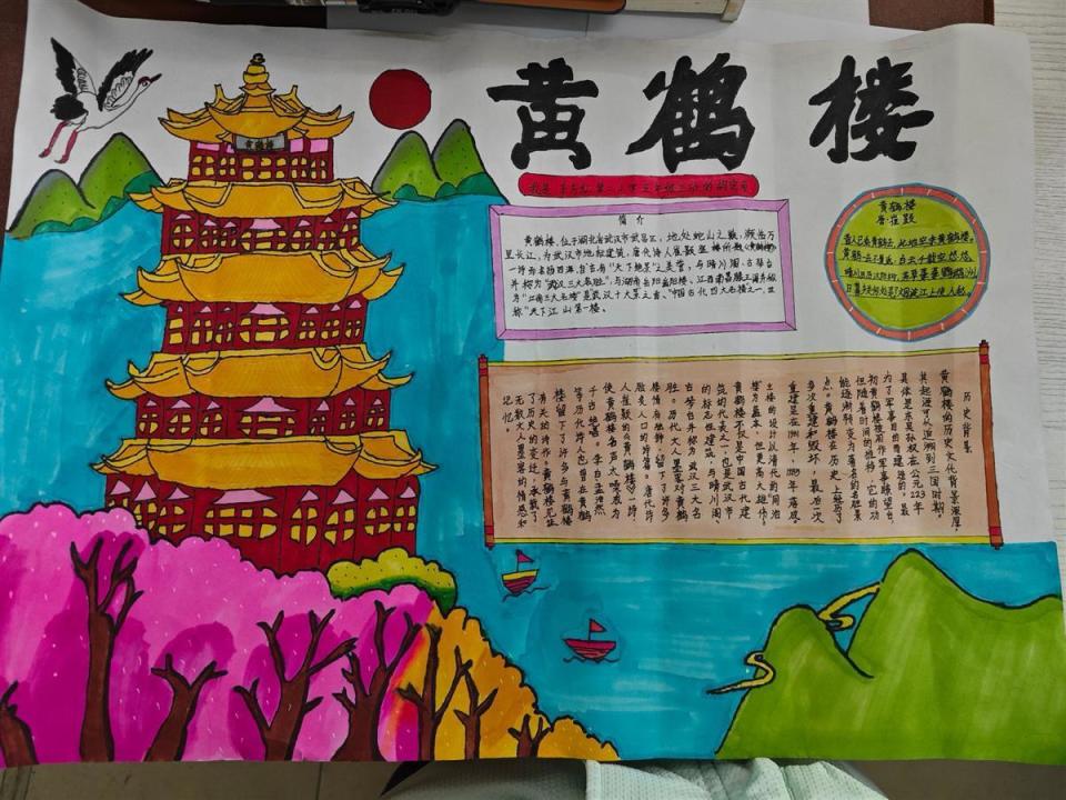 这个寒假他们寻迹家乡文化地标手绘大武汉英雄城