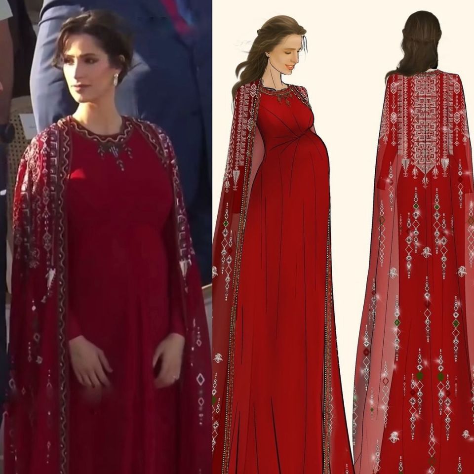 30岁约旦王储妃惊艳阅兵,未戴王冠却比王后雍容,即将临盆孕肚醒目