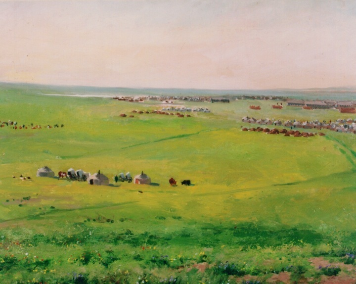 但替河山添彩色吴作人草原云雨油画作品研究展苏州开幕