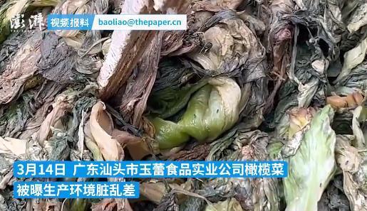 玉蕾橄榄菜原材料和垃圾混合堆放,玉蕾橄榄菜多次被抽检均为合格