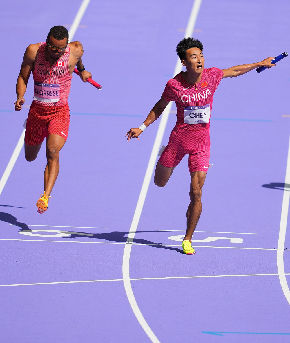 巴黎奥运会丨田径——男子4x100米接力赛况(6)