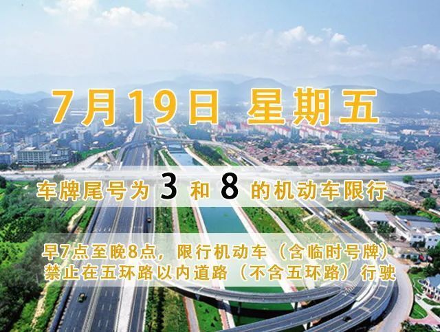 昌平地区7月19日(星期五)天气预报&尾号限行