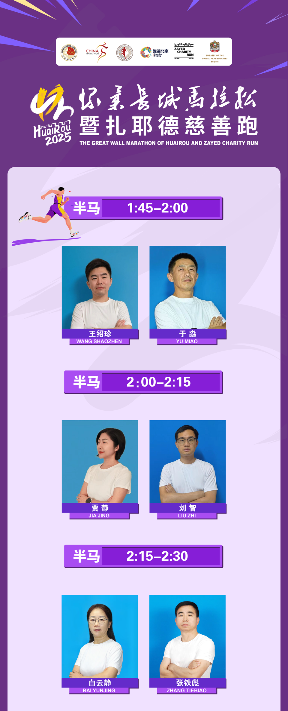 医路守护 - 2025怀柔长城马拉松暨扎耶德慈善跑官方急救跑者名单公布