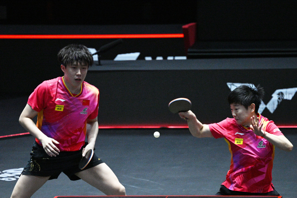 乒乓球wtt新加坡大满贯孙颖莎王楚钦晋级混双决赛