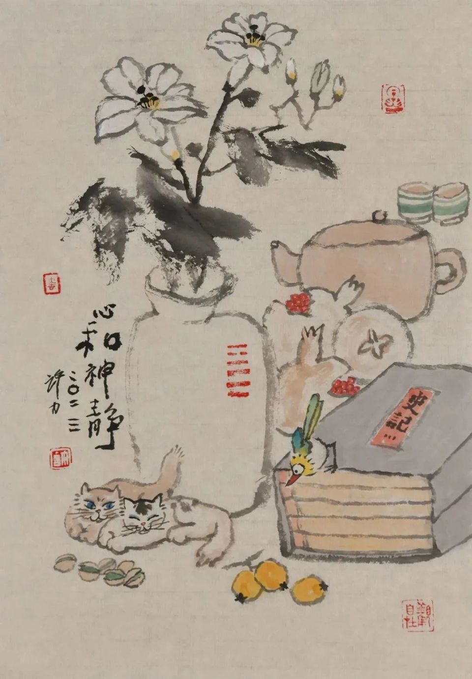 书画家的"红围巾"丨许力