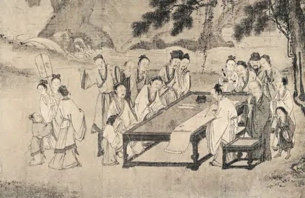 李公麟与苏轼等人生活在同一时代,他画作中人物装束应是写实的,但后世