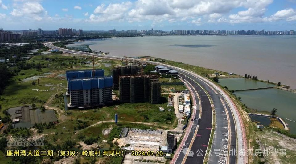 廉州湾大道二期加快了施工力度,告别断头路大有希望
