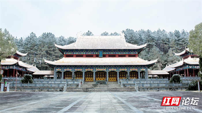每日一图湖南炎帝陵雪景入画分外美