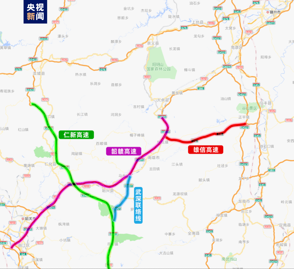 韶新高速公路线路图图片